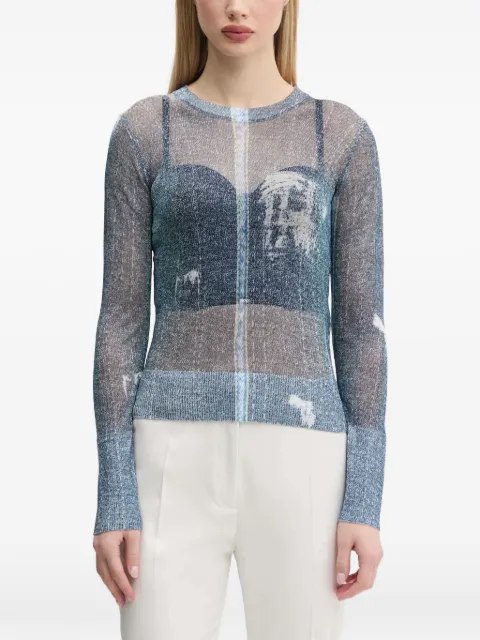 Desigual top manga larga con efecto de mezclilla