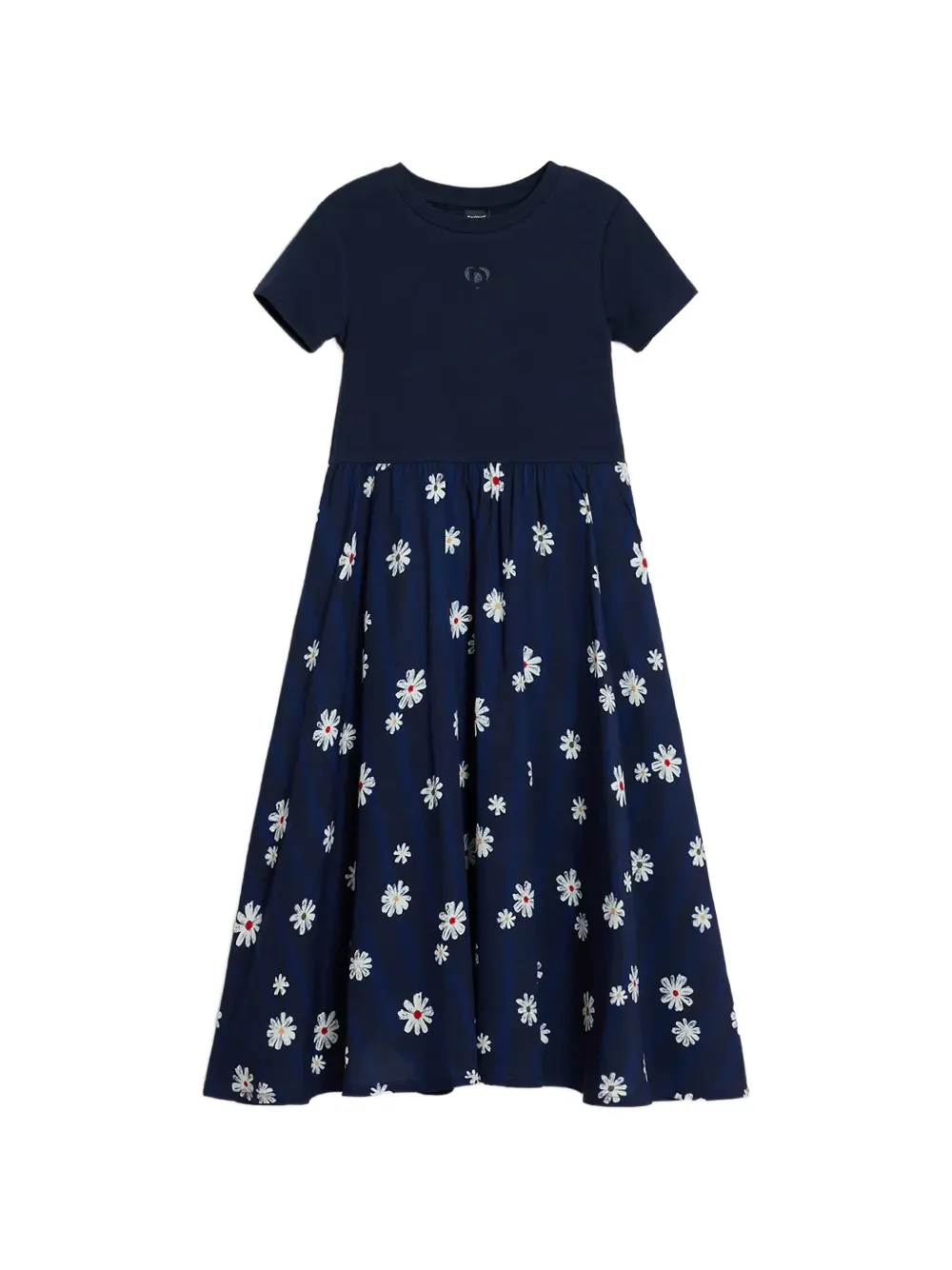 Desigual floral-print 2-in-1 midi dress Blauw