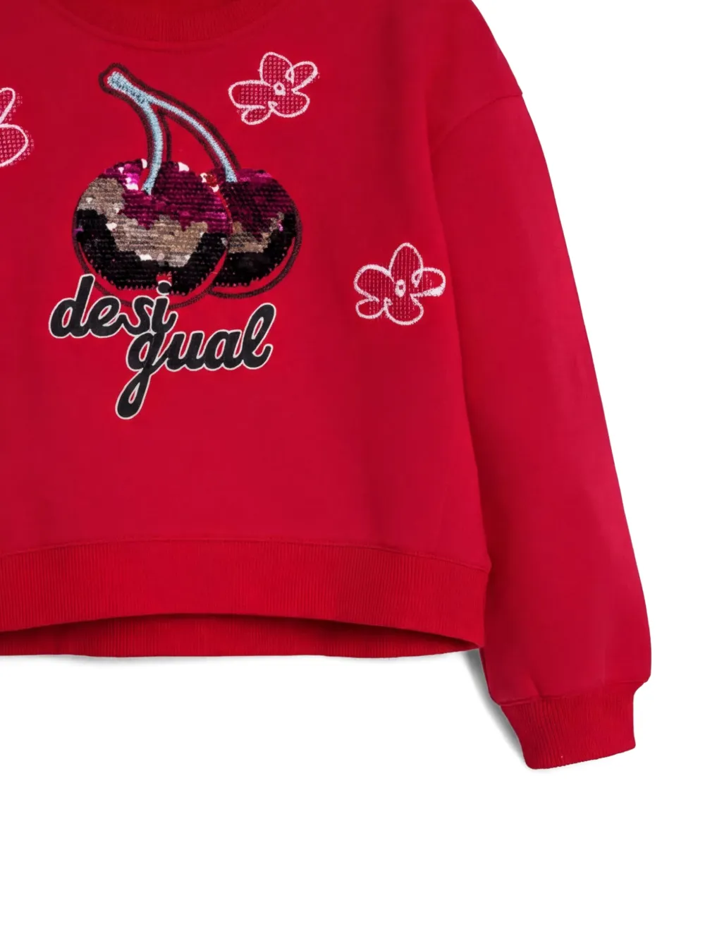 Desigual Sweater met kersen-applicatie Rood