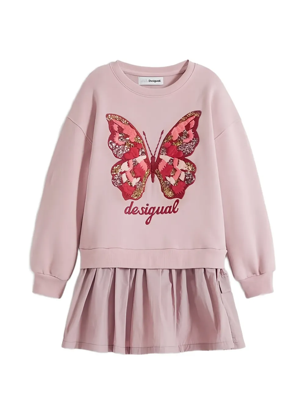 Desigual butterfly embroidered dress - Rosa