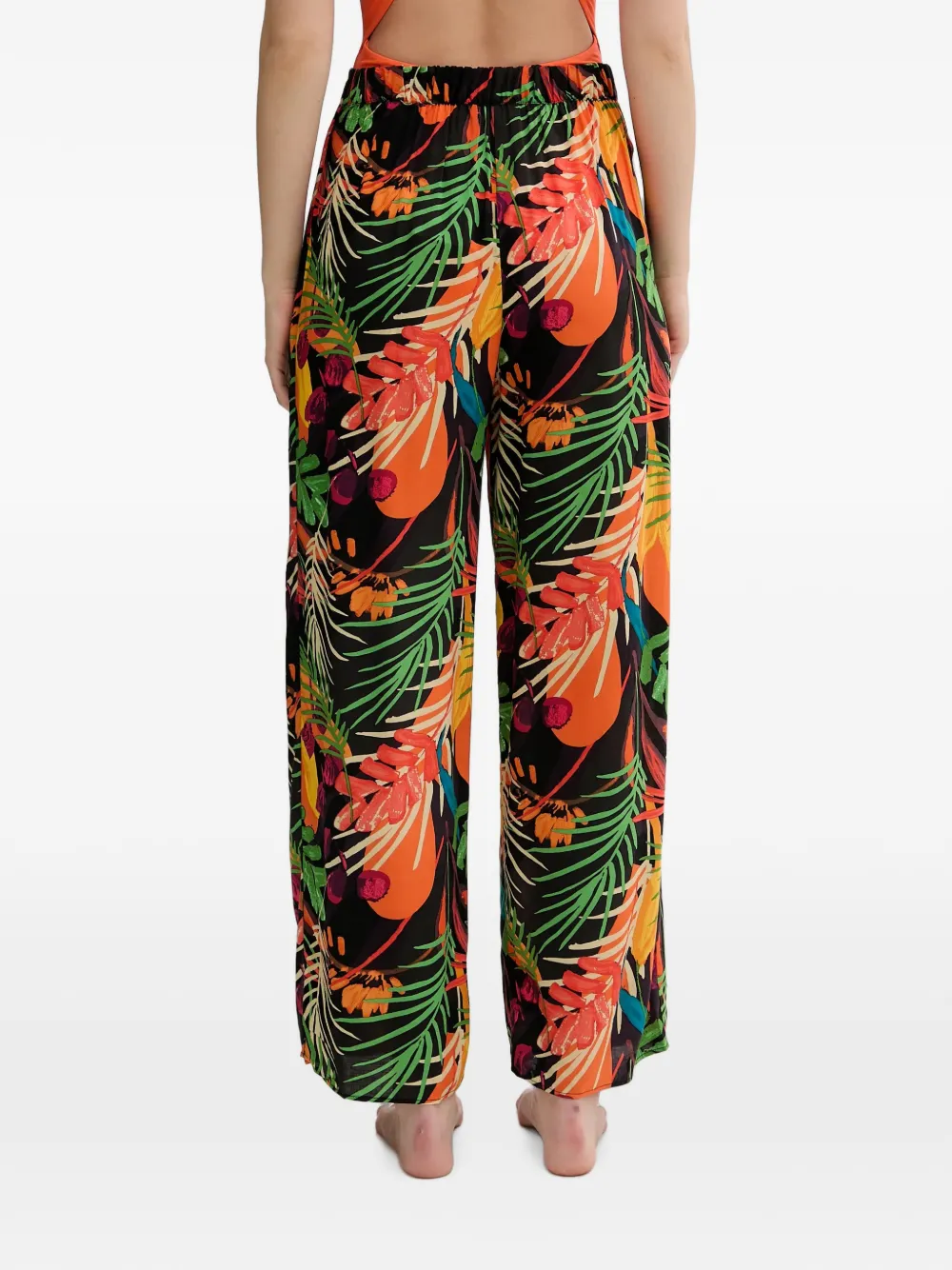 Desigual Broek met wijde pijpen Zwart