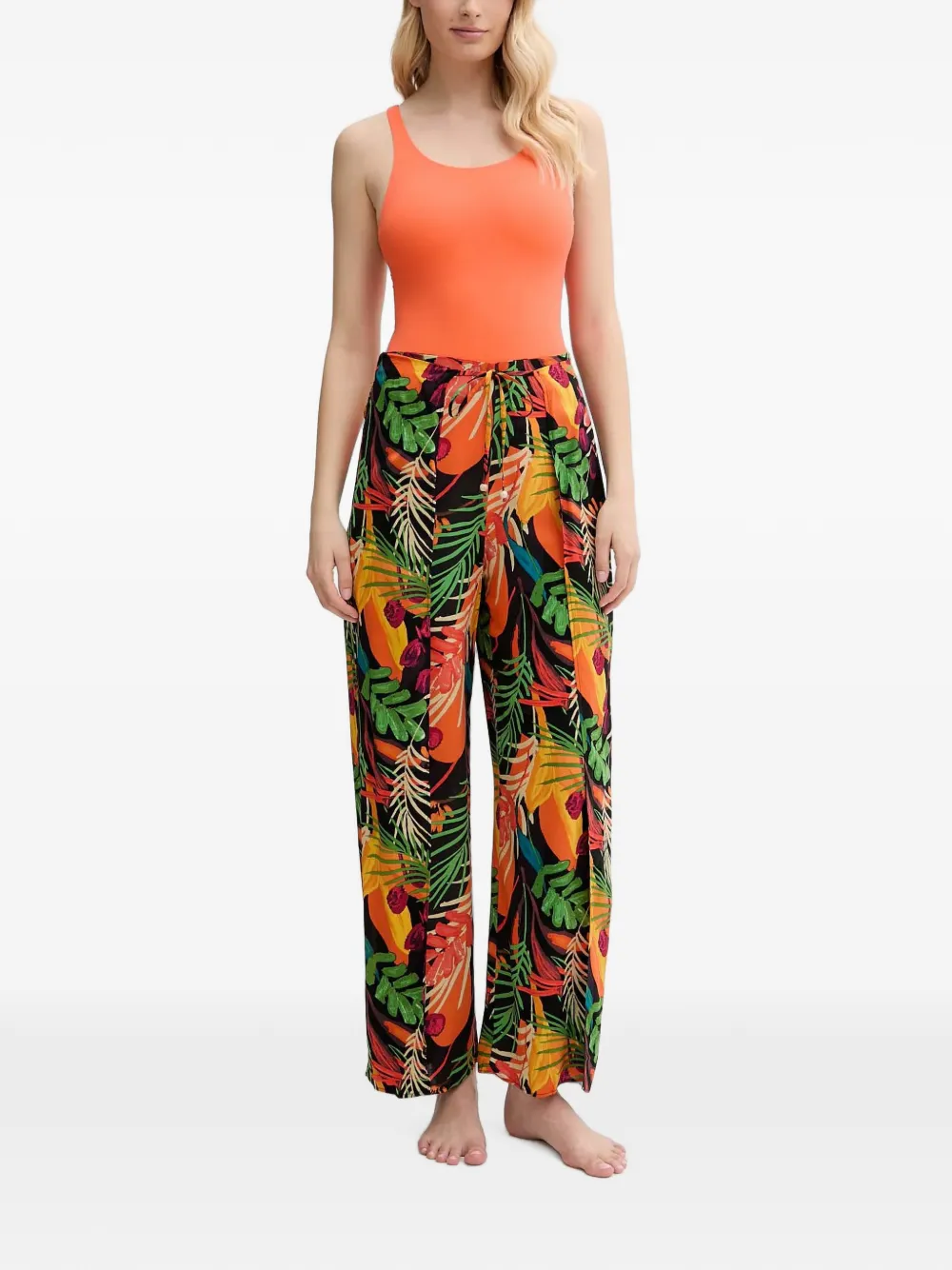 Desigual Broek met wijde pijpen Zwart