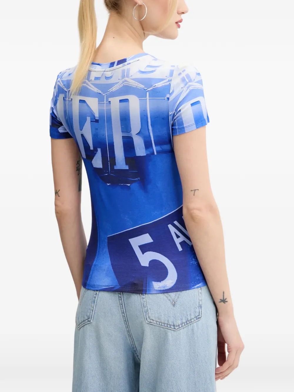 Desigual Potomac T-shirt met print Blauw