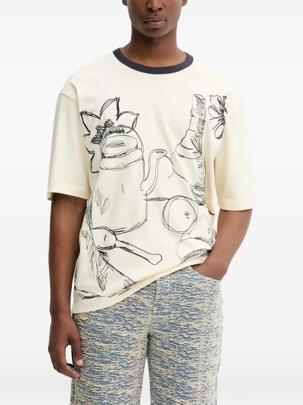 Desigual t-shirt à imprimé graphique - Blanc