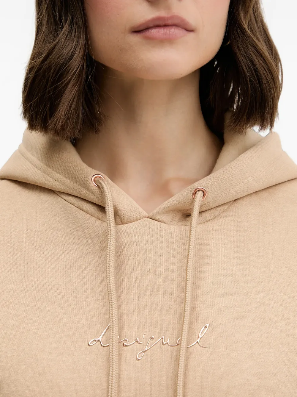 Desigual Hoodie met trekkoord Beige