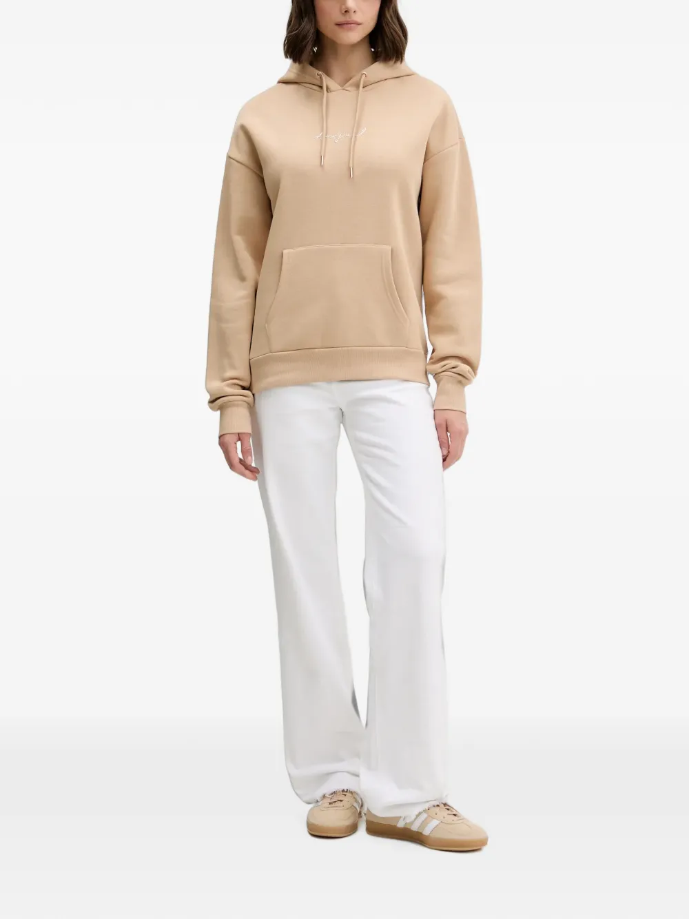 Desigual Hoodie met trekkoord Beige