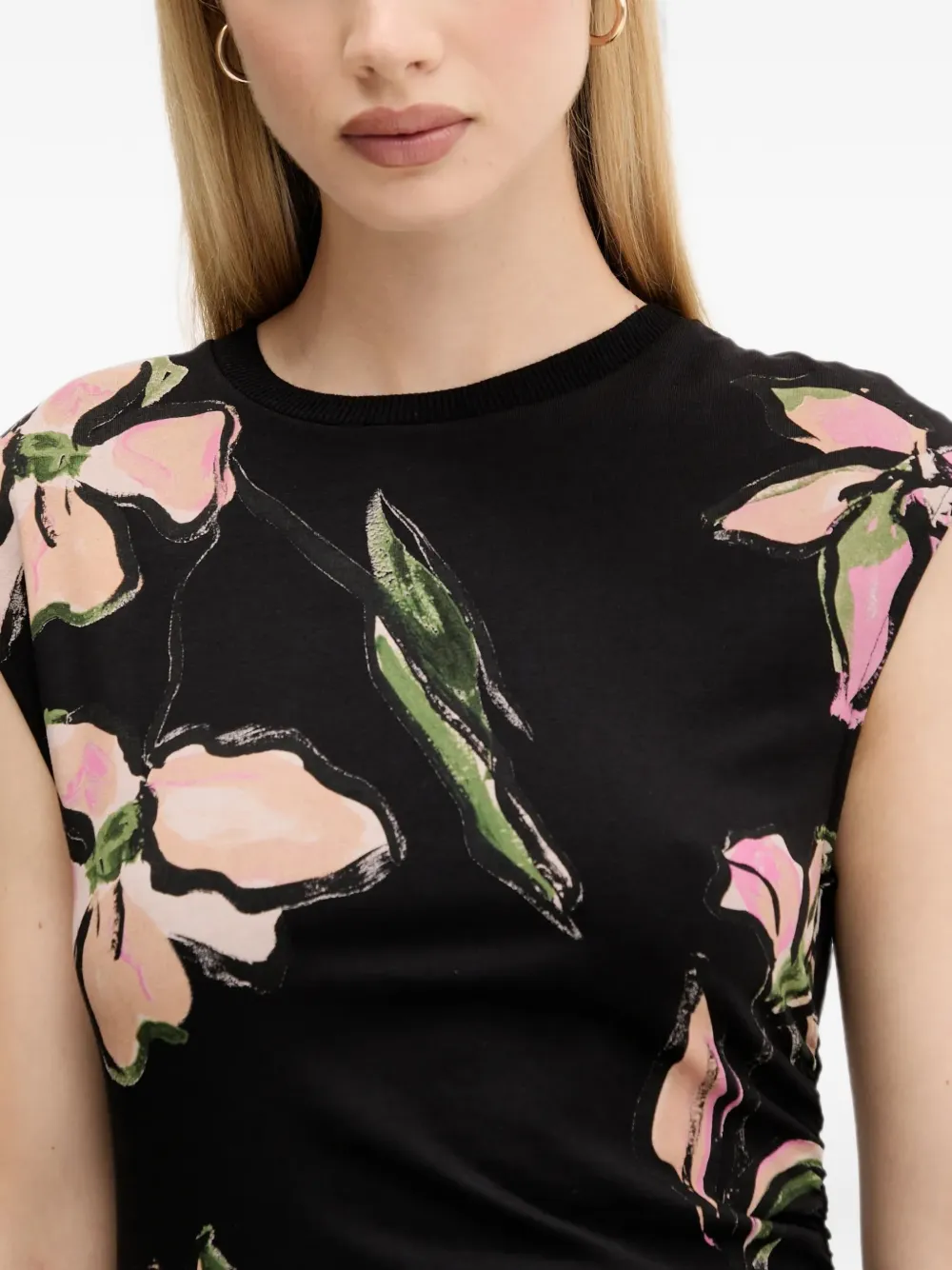 Desigual Katrina gesmockte jurk met bloemenprint Zwart
