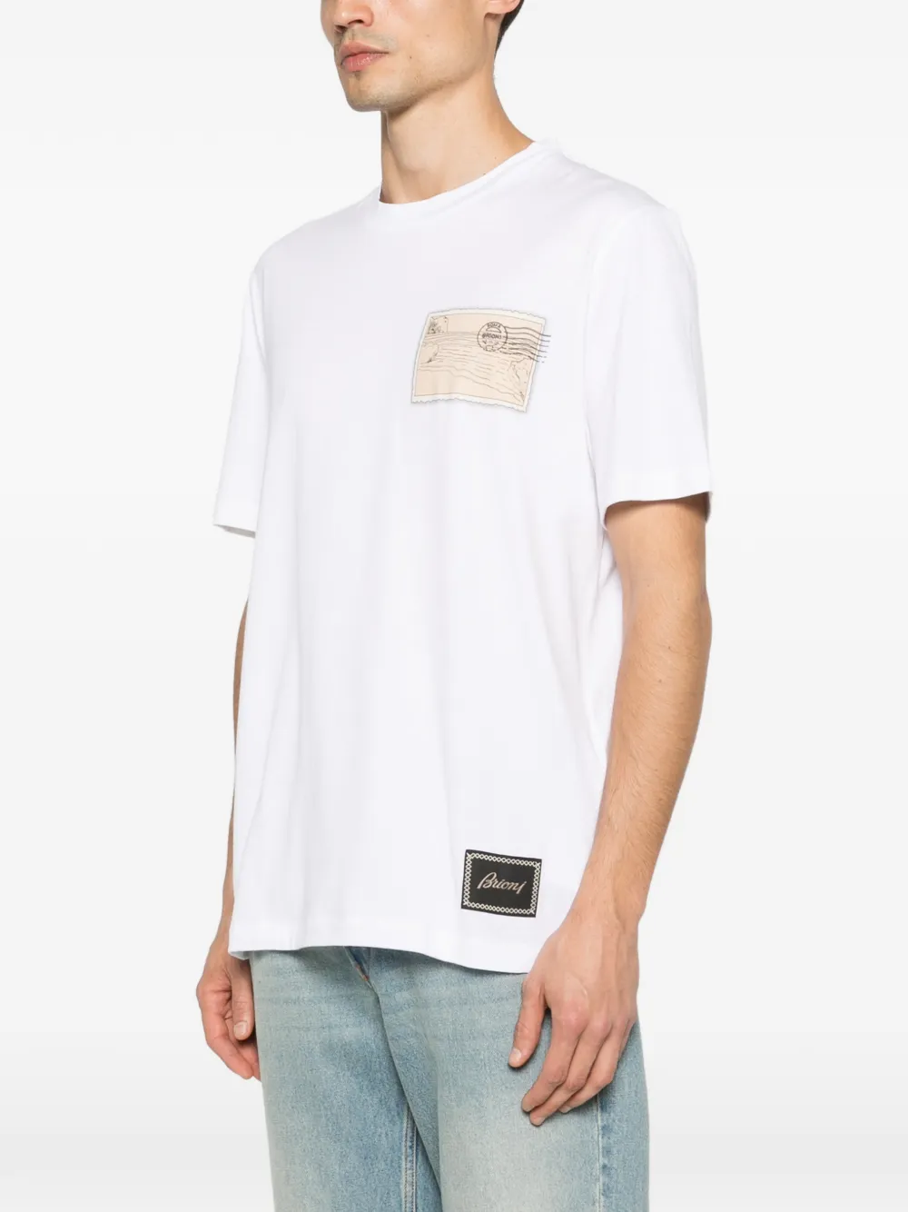 Brioni T-shirt met grafische print Wit