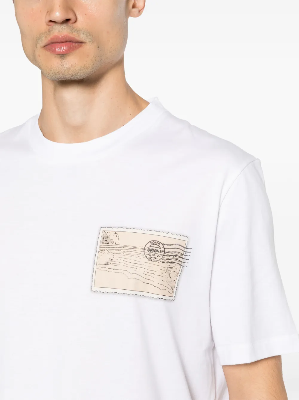 Brioni T-shirt met grafische print Wit