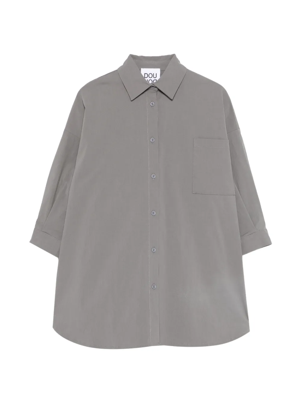 Douuod Kids collared pocket dress - Grigio