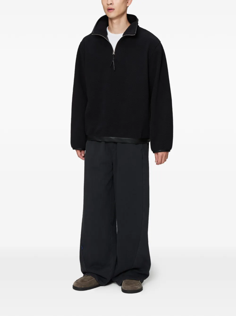  Off Duty Half Zip Crush Pullover - Black 