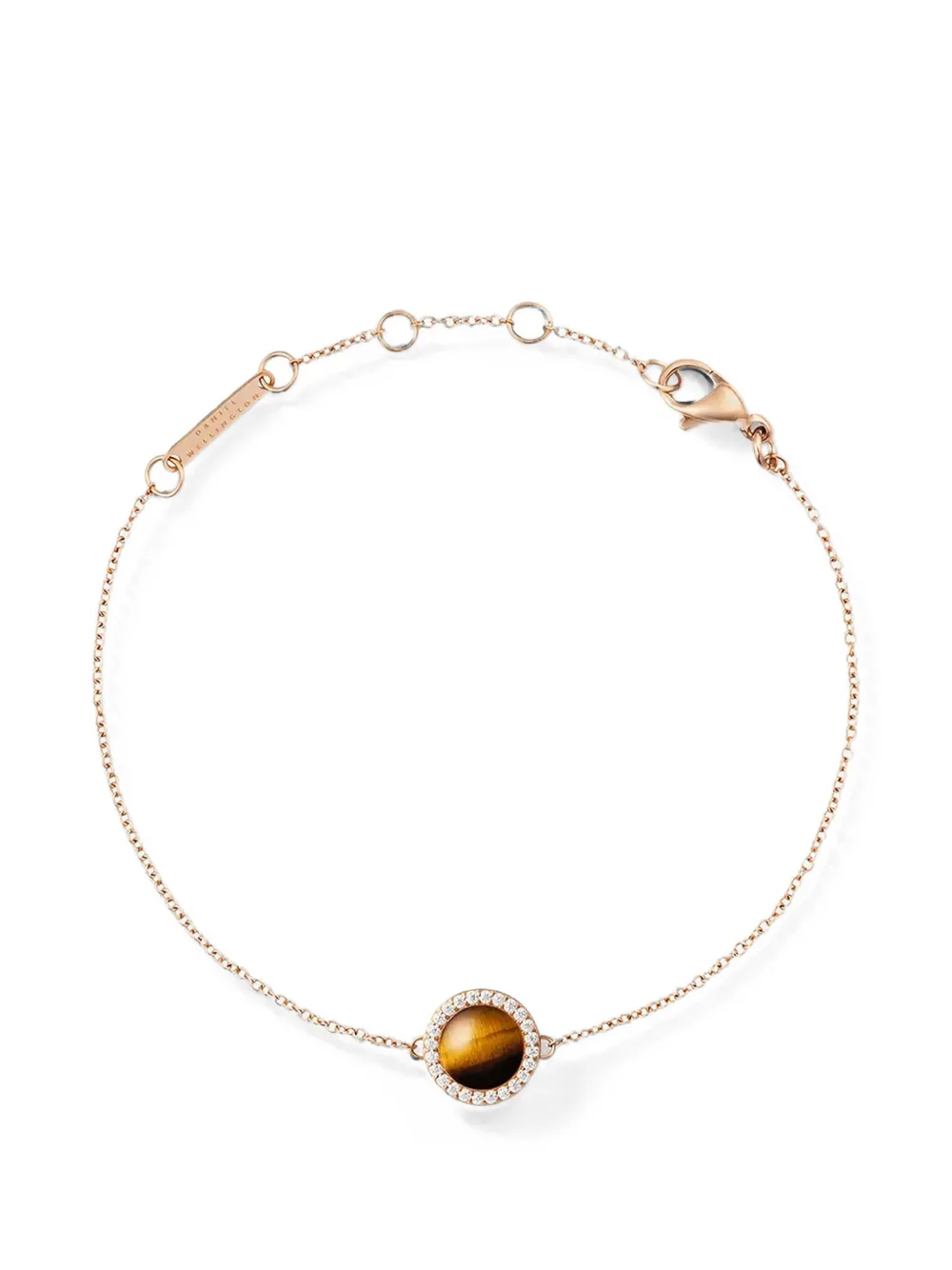 Daniel Wellington Audrey tiger's eye embellished necklace
