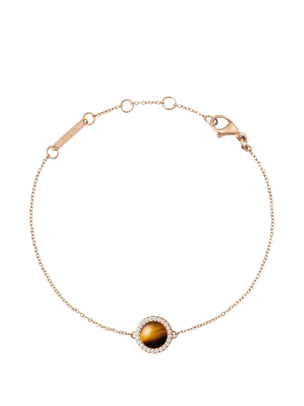 Daniel Wellington Halskette mit Tigerauge-Detail - Gold
