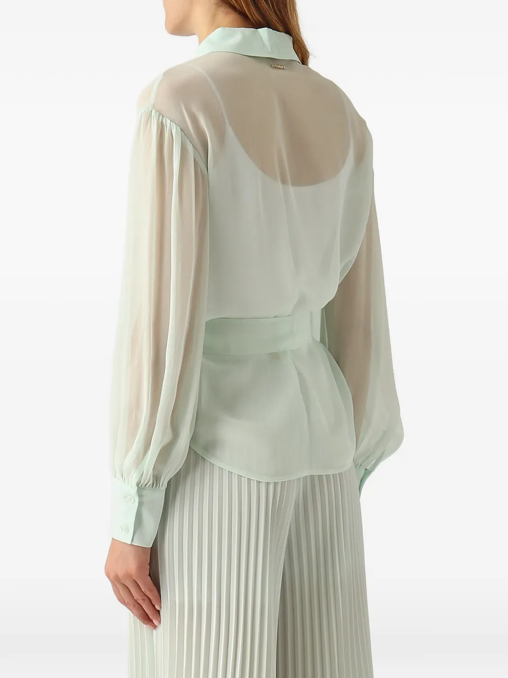 TWINSET Doorzichtige blouse met strik Groen