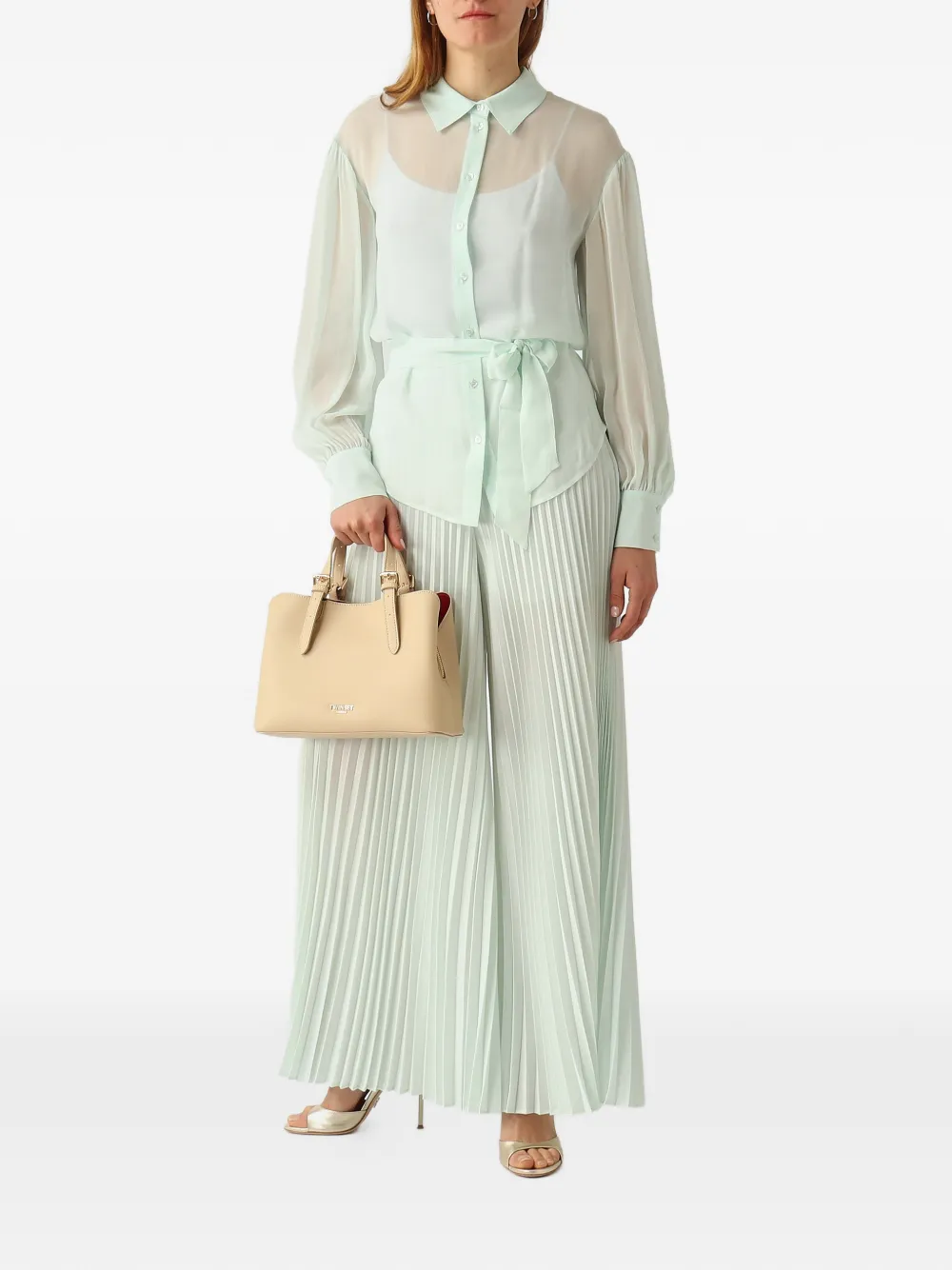 TWINSET Doorzichtige blouse met strik Groen