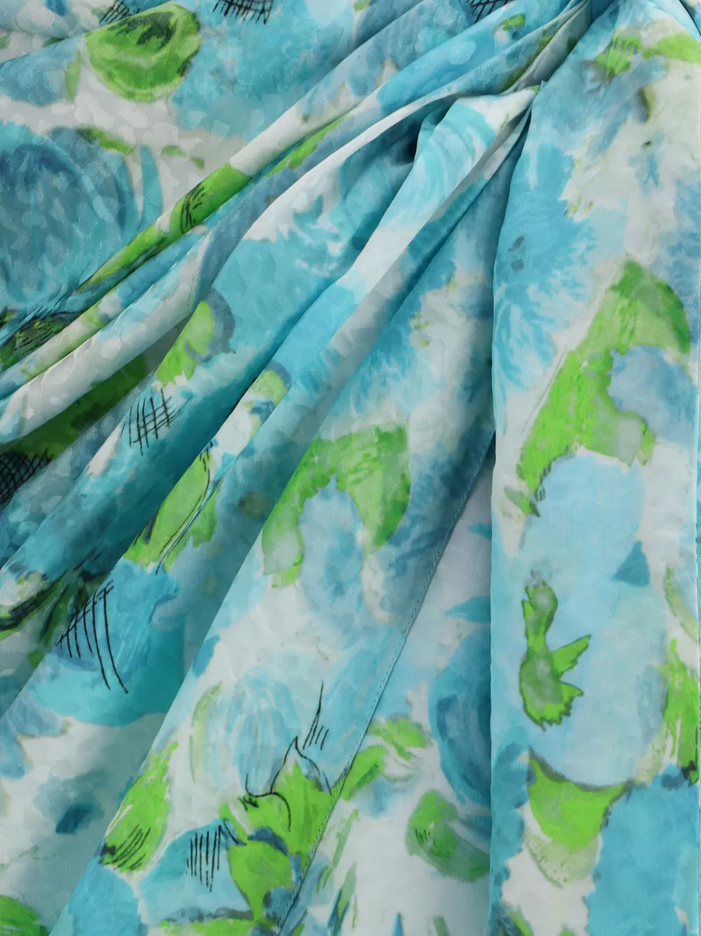 Chloé Gedrapeerde mini-rok met bloemenprint Blauw