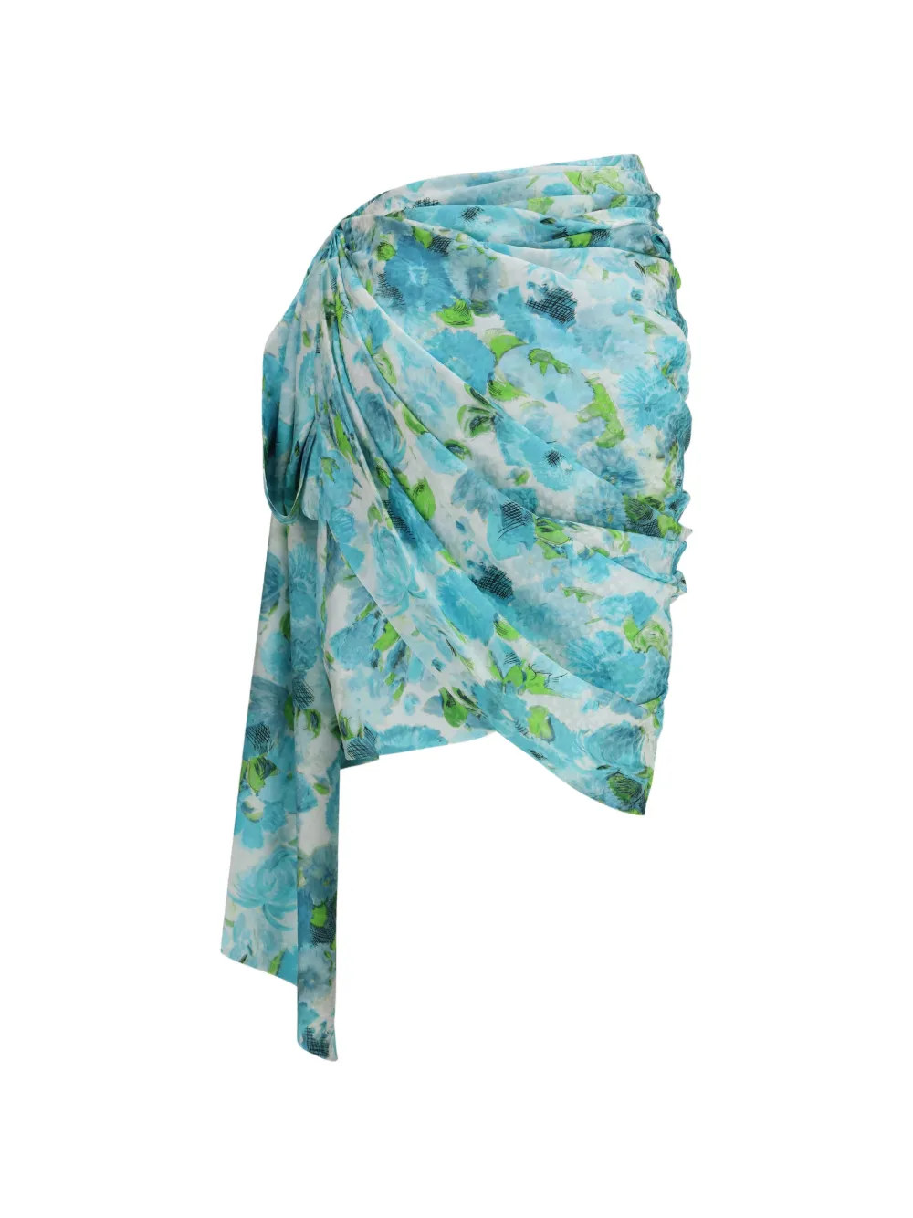 Chloé Gedrapeerde mini-rok met bloemenprint Blauw