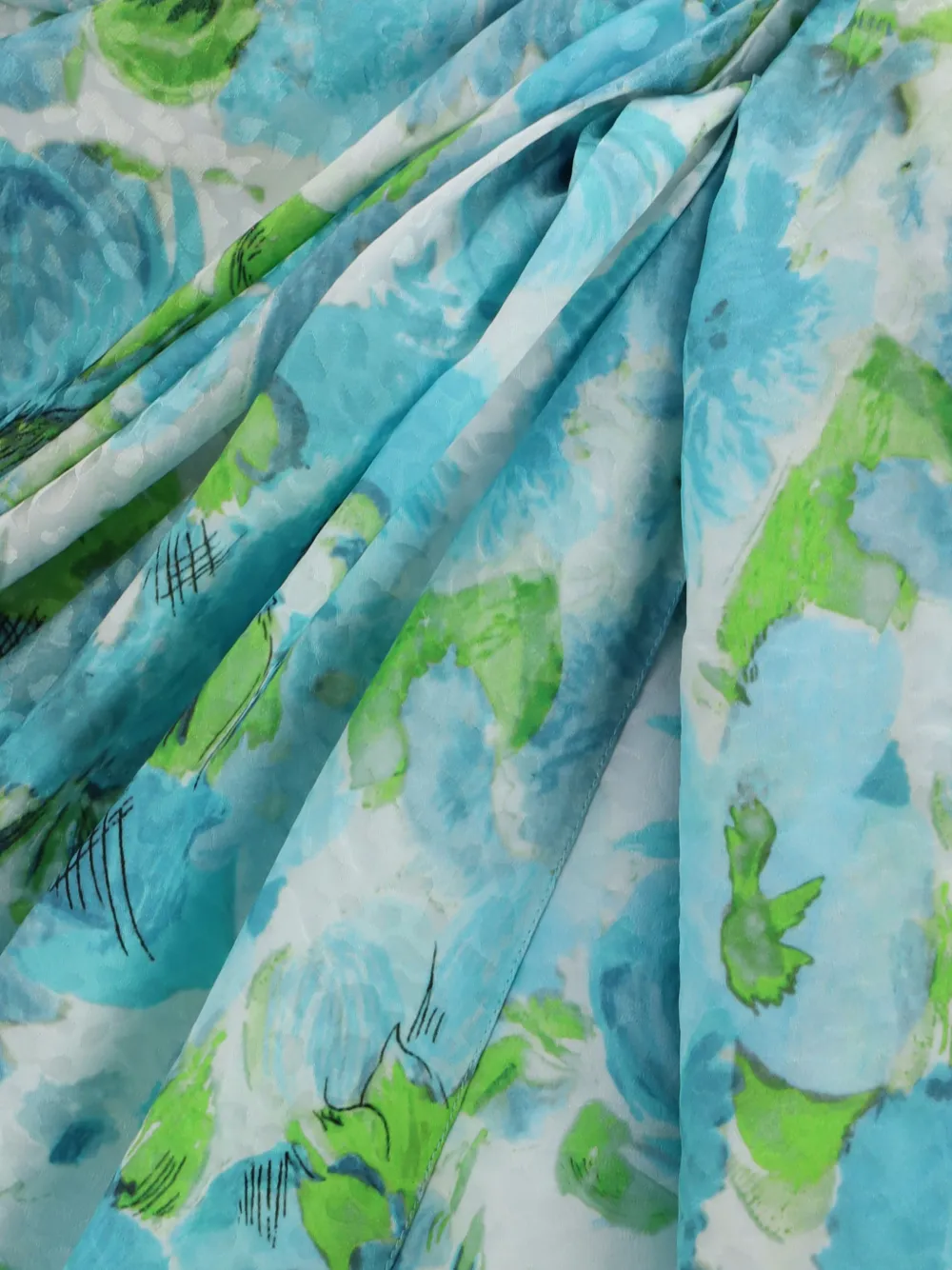 Chloé Gedrapeerde mini-rok met bloemenprint Blauw