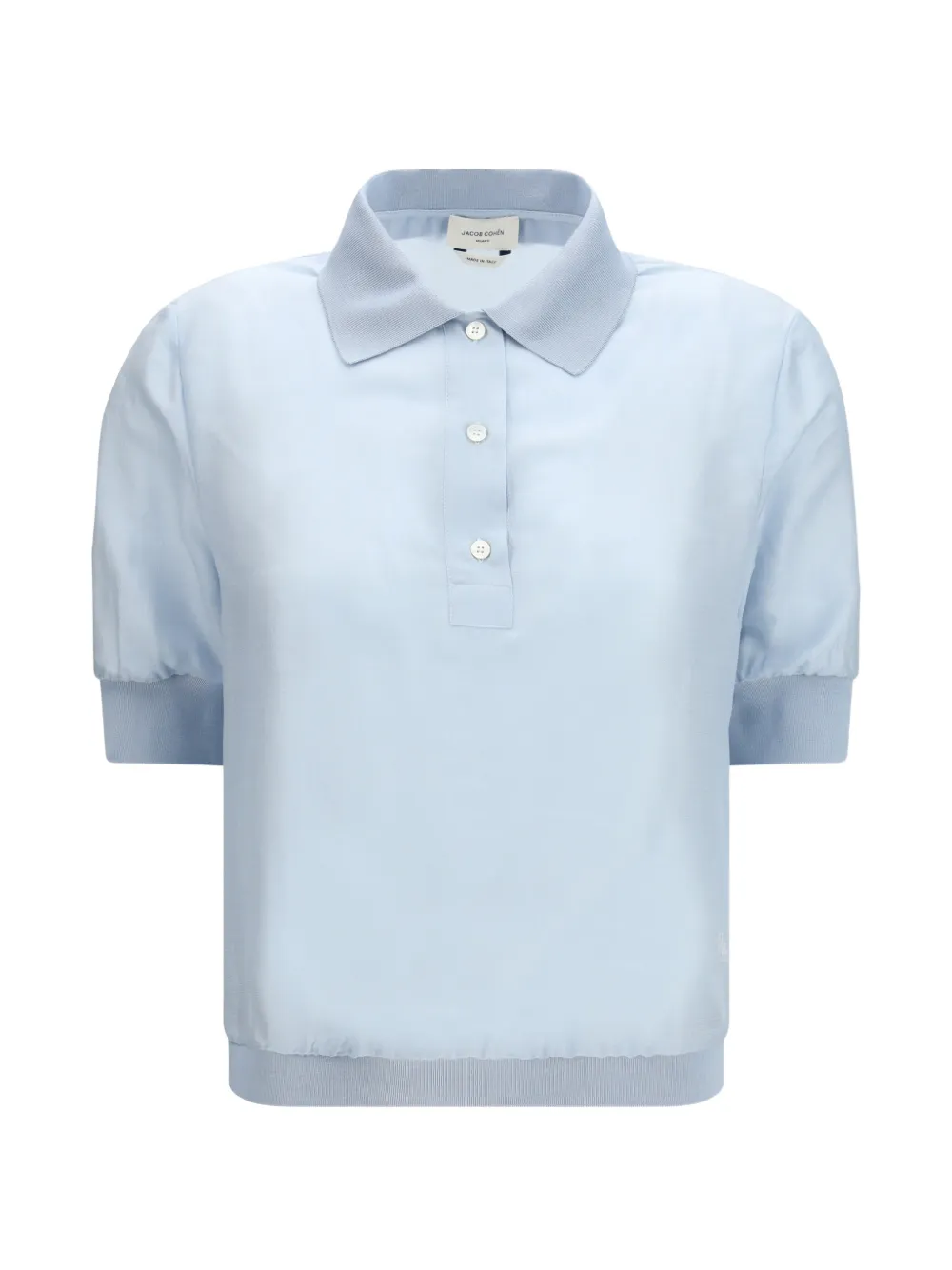 Jacob Cohën cropped short-sleeve wool polo shirt - Blue