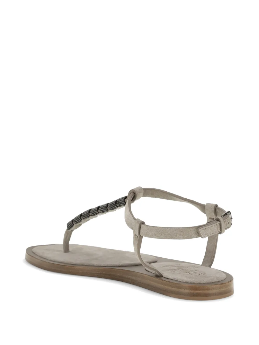 Brunello Cucinelli Sandalen met kralenbandje Grijs