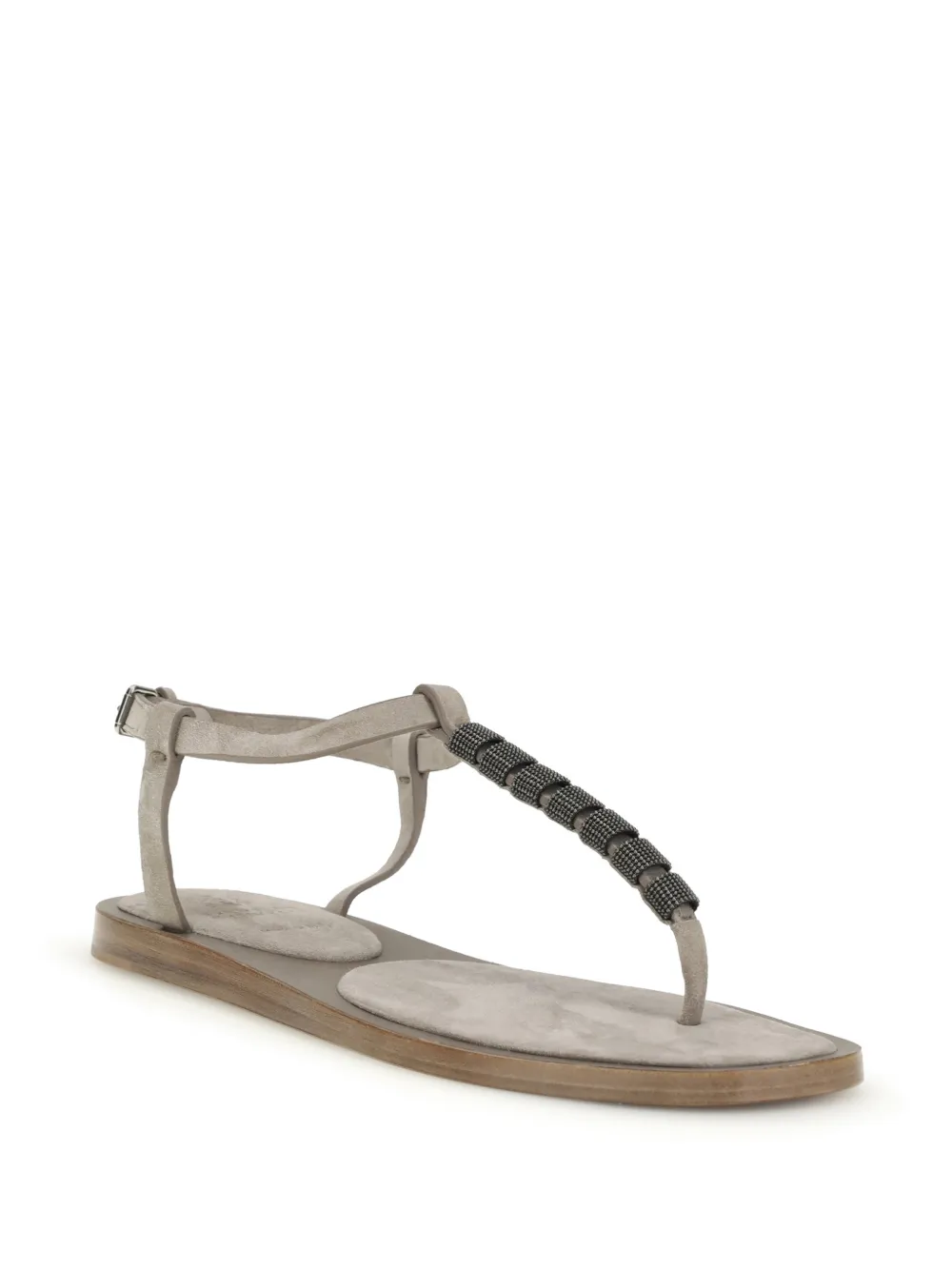 Brunello Cucinelli Sandalen met kralenbandje Grijs