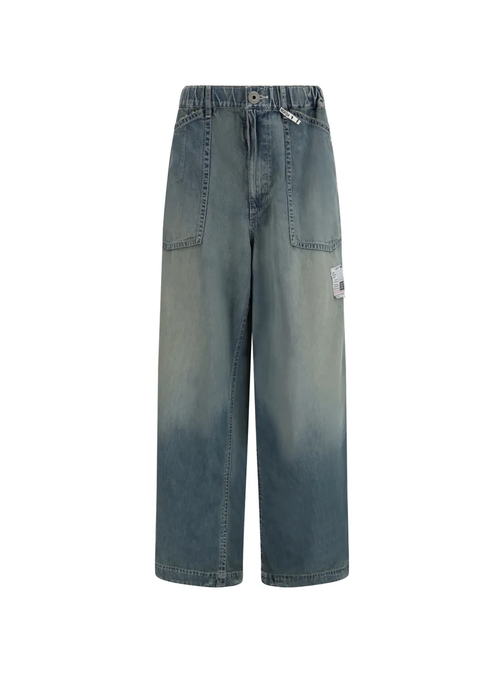 Maison MIHARA YASUHIRO belt back denim trousers - Blu