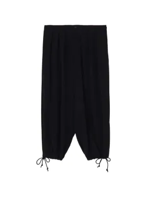 パンツ Yohji Yamamoto 23aw DROP CROTCH PANTS Yohji Yamamoto collections Printed Silk Dropped Crotch Pants Black