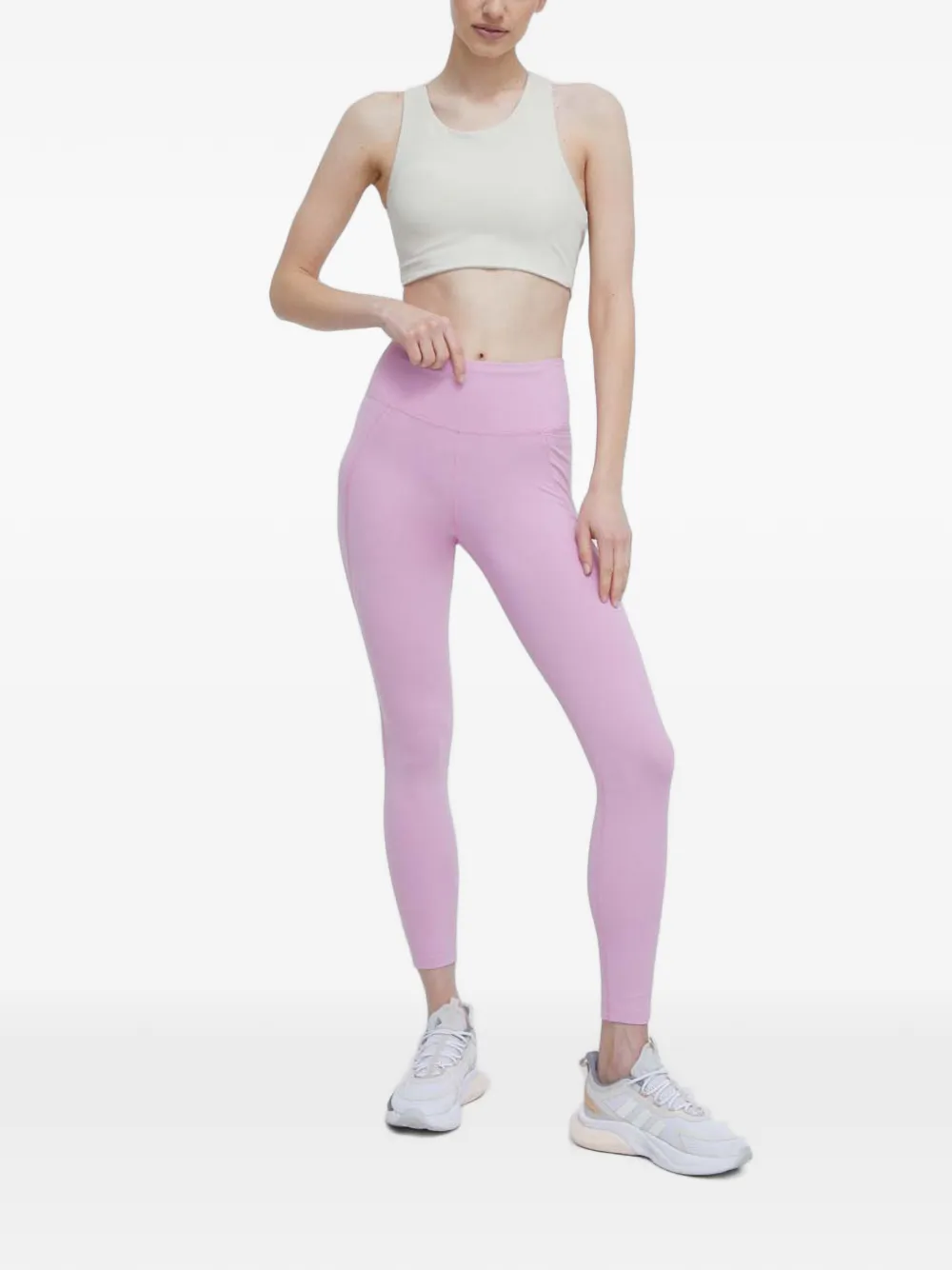 Reebok Lux logo-print slip-pocket leggings Roze