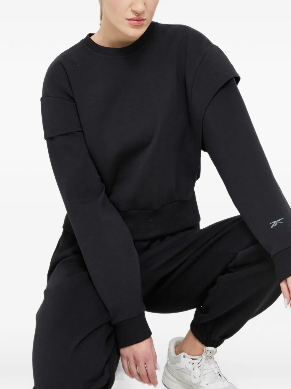 Reebok Cropped sweater Zwart