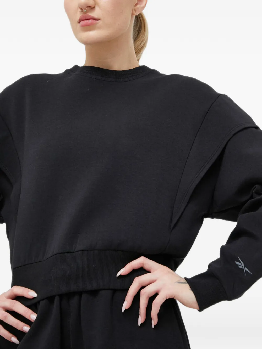 Reebok Cropped sweater Zwart