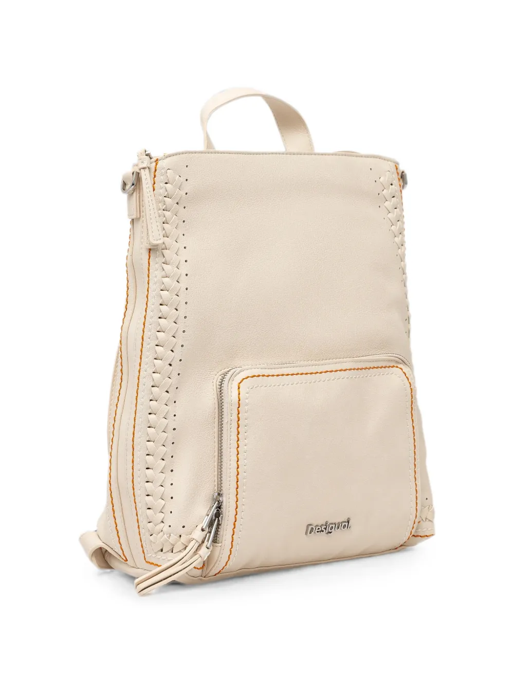 Desigual Rugzak met gevlochten vlak Beige