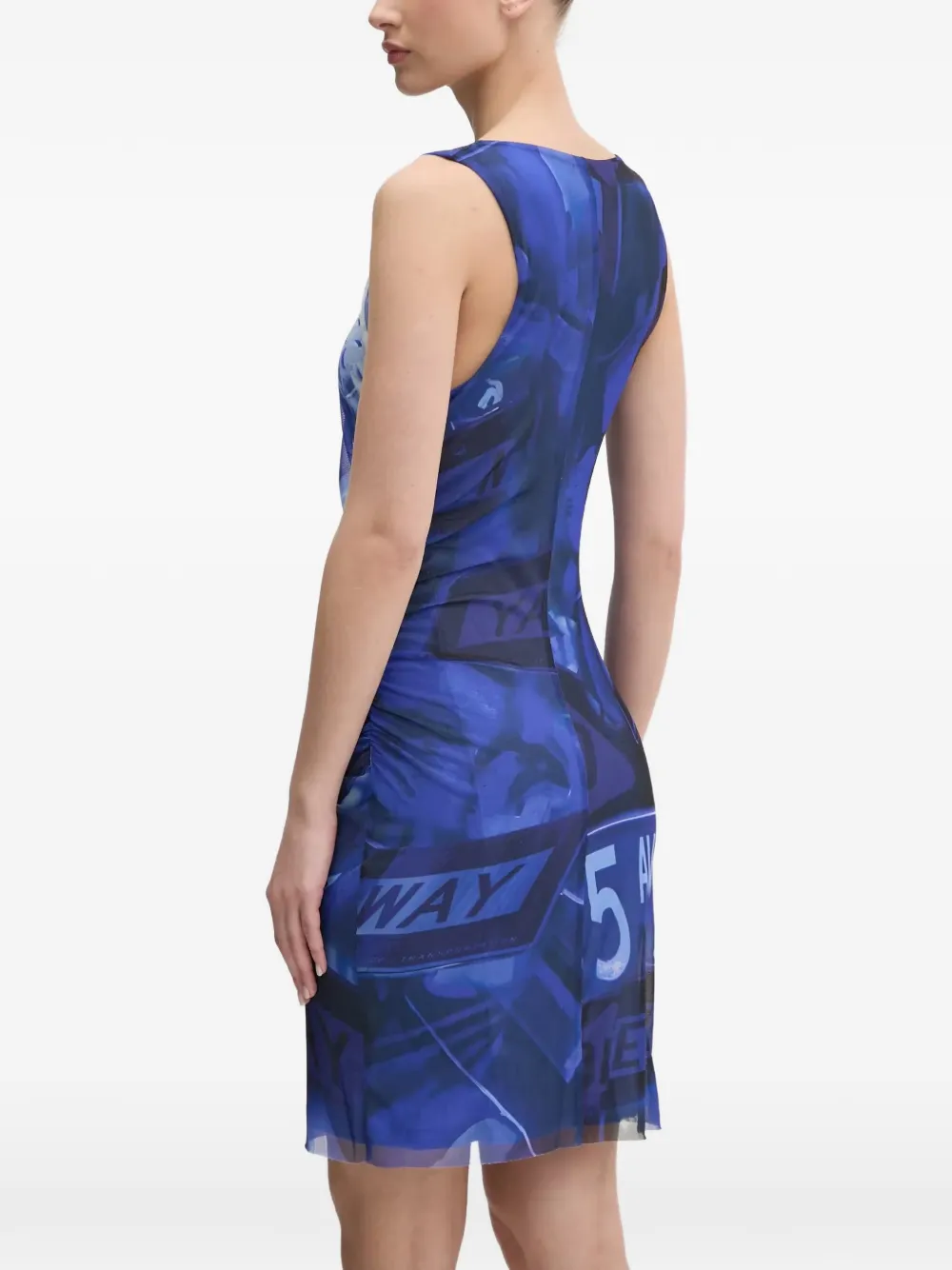 Desigual Midi-jurk met ruches Blauw