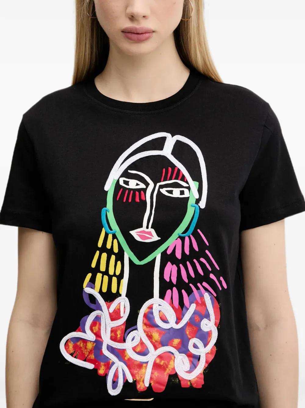 Desigual T-shirt met grafische print Zwart