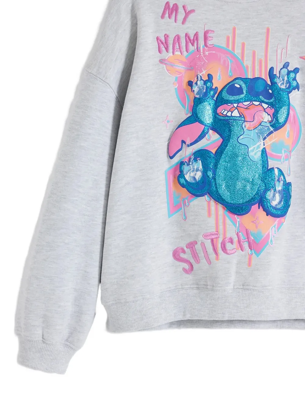 Desigual Sweater met grafische print en stiksels Grijs