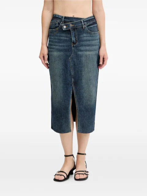 Desigual falda midi de mezclilla Twisted