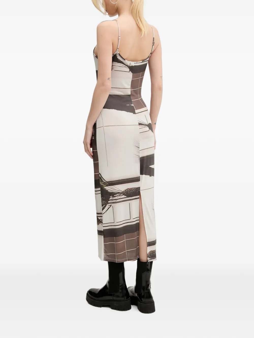 Desigual Midi-jurk met grafische print Beige