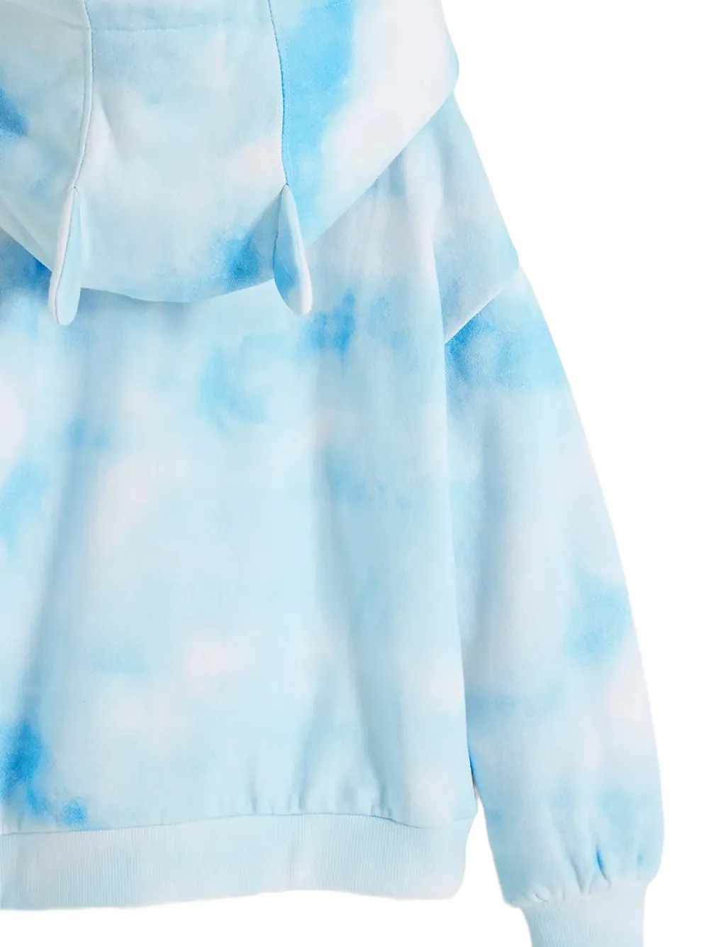 Desigual cloud-print cat-ear hoodie Blauw