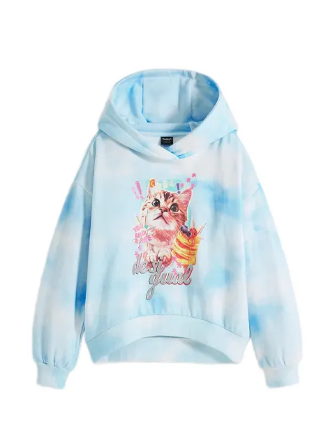 Desigual cloud-print cat-ear hoodie