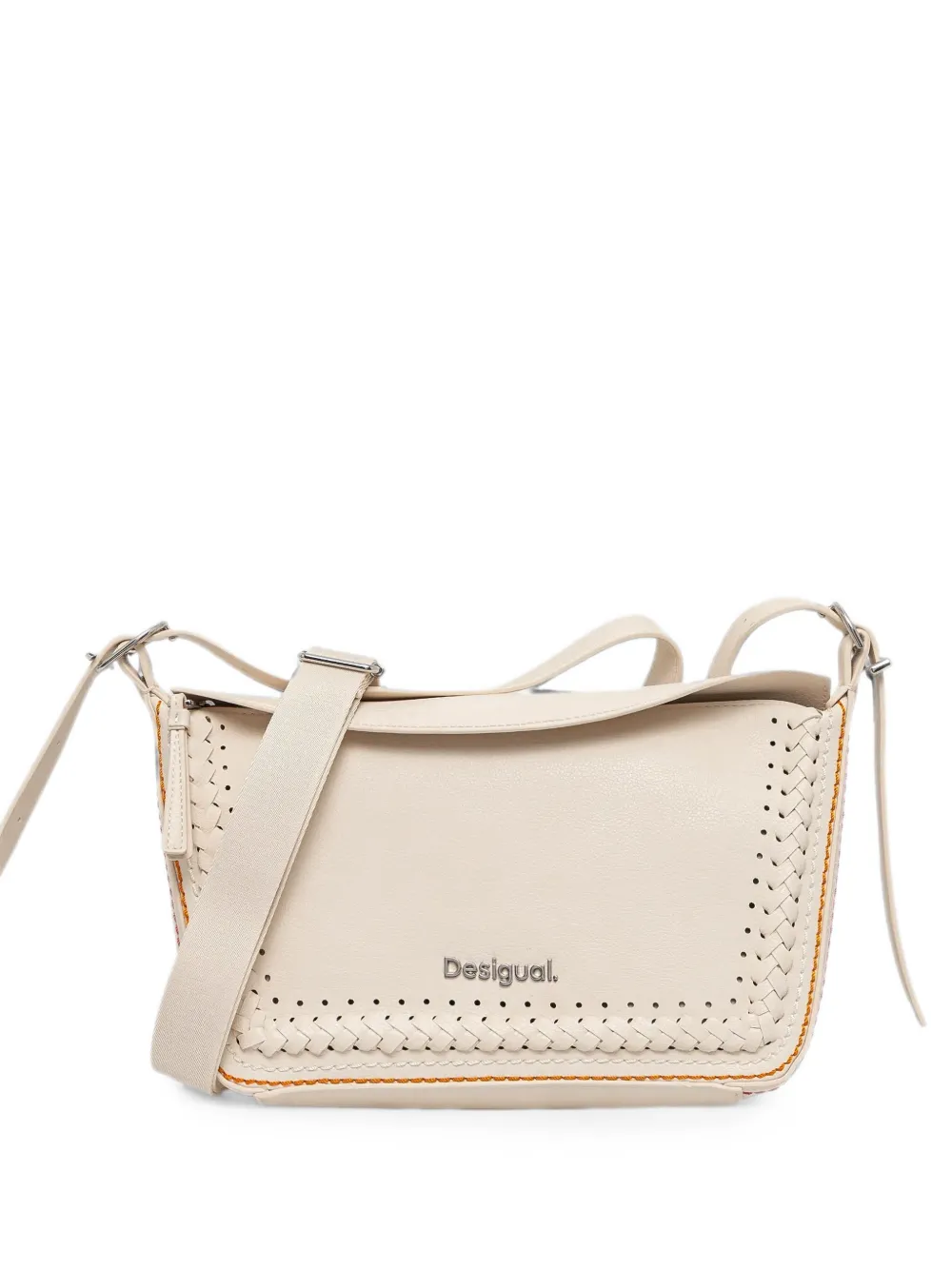 Desigual Borsa a spalla con cuciture a contrasto - Bianco
