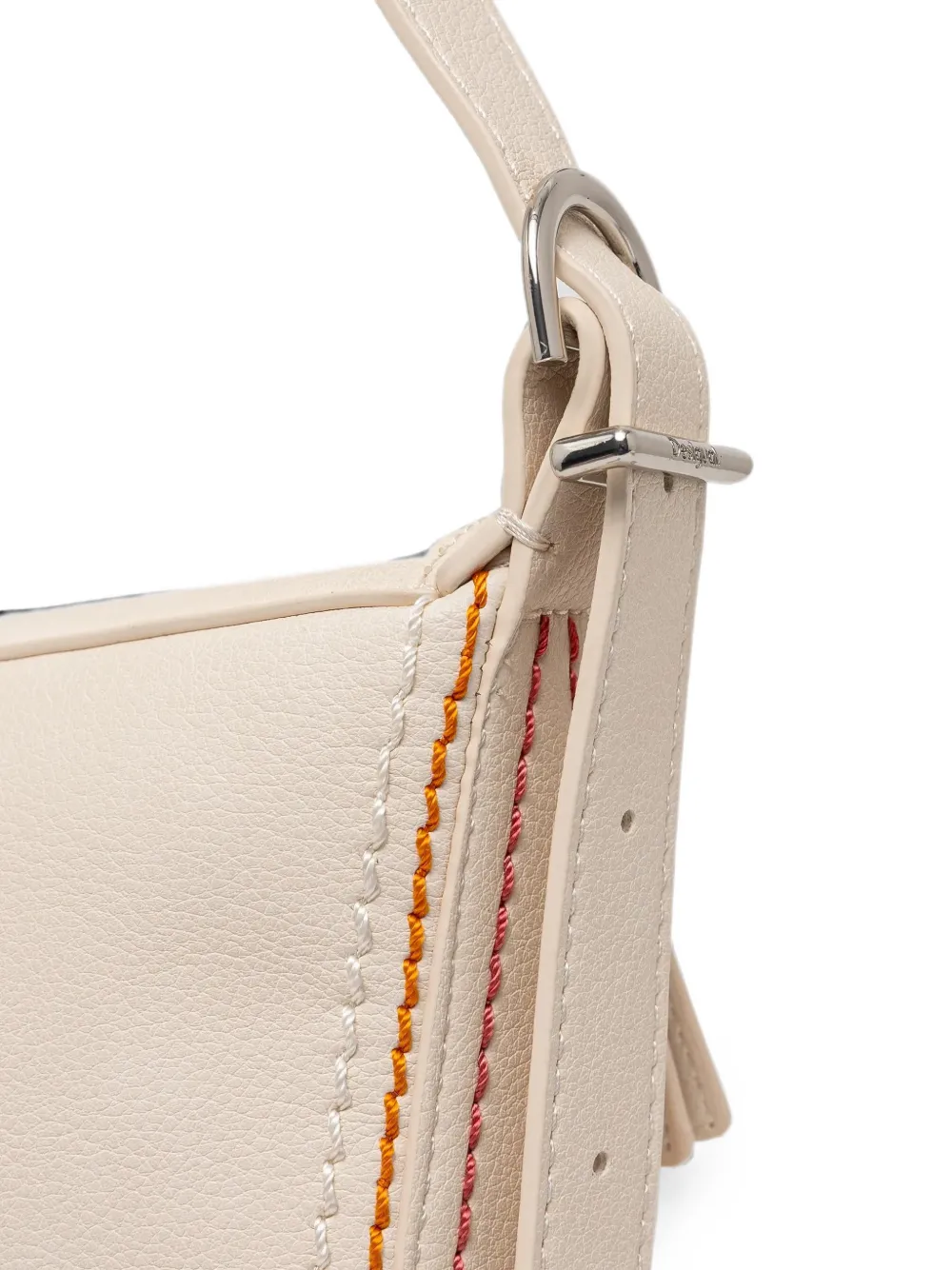 Desigual Schoudertas met contrasterend stiksel en gevlochten detail Wit