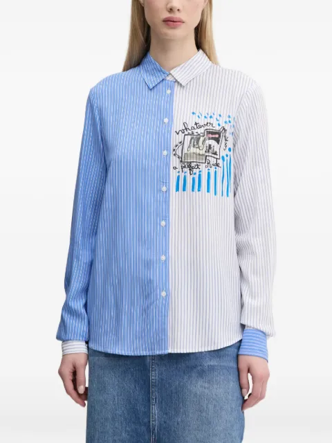 Desigual Perfect Ride stripe-print graphic-print shirt