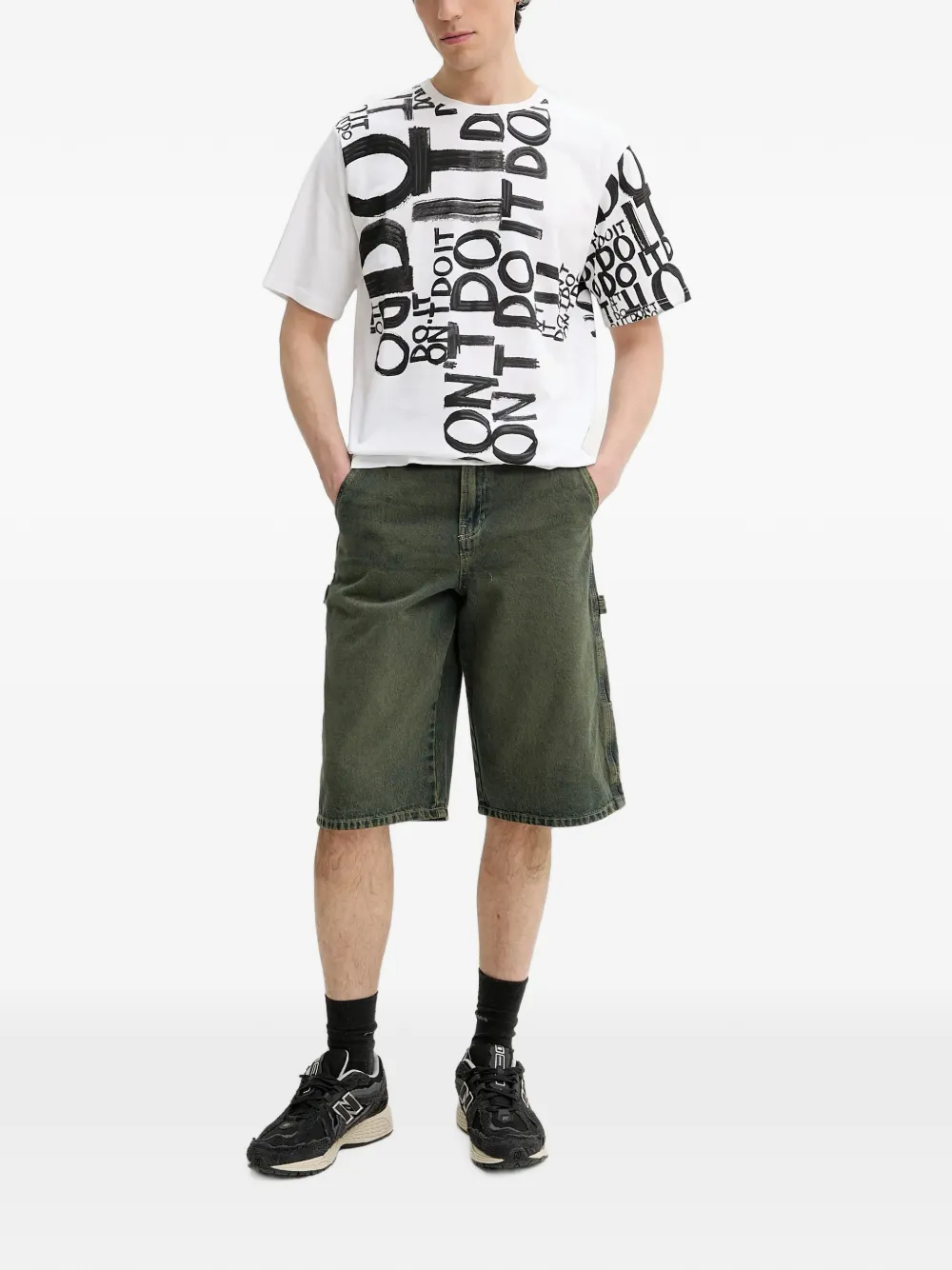 Desigual T-shirt met tekst Wit