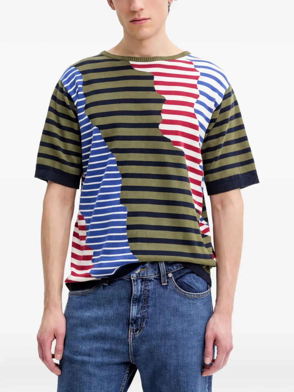 Desigual T-shirt a righe - Verde