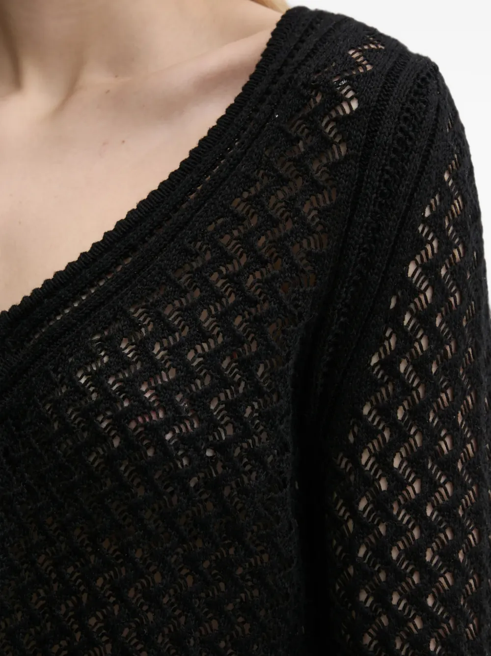 Desigual Gebreide trui met V-hals Zwart