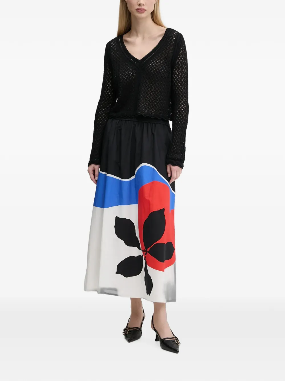 Desigual Gebreide trui met V-hals Zwart