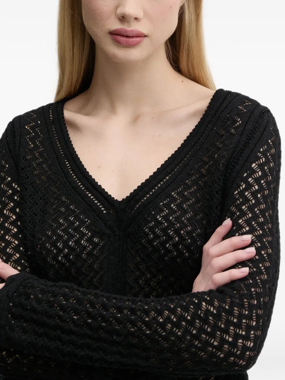 Desigual Gebreide trui met V-hals Zwart