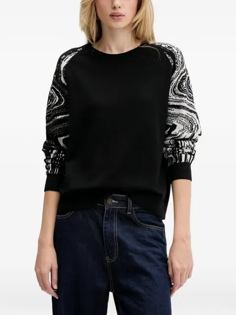 Desigual marbled-sleeve sweater