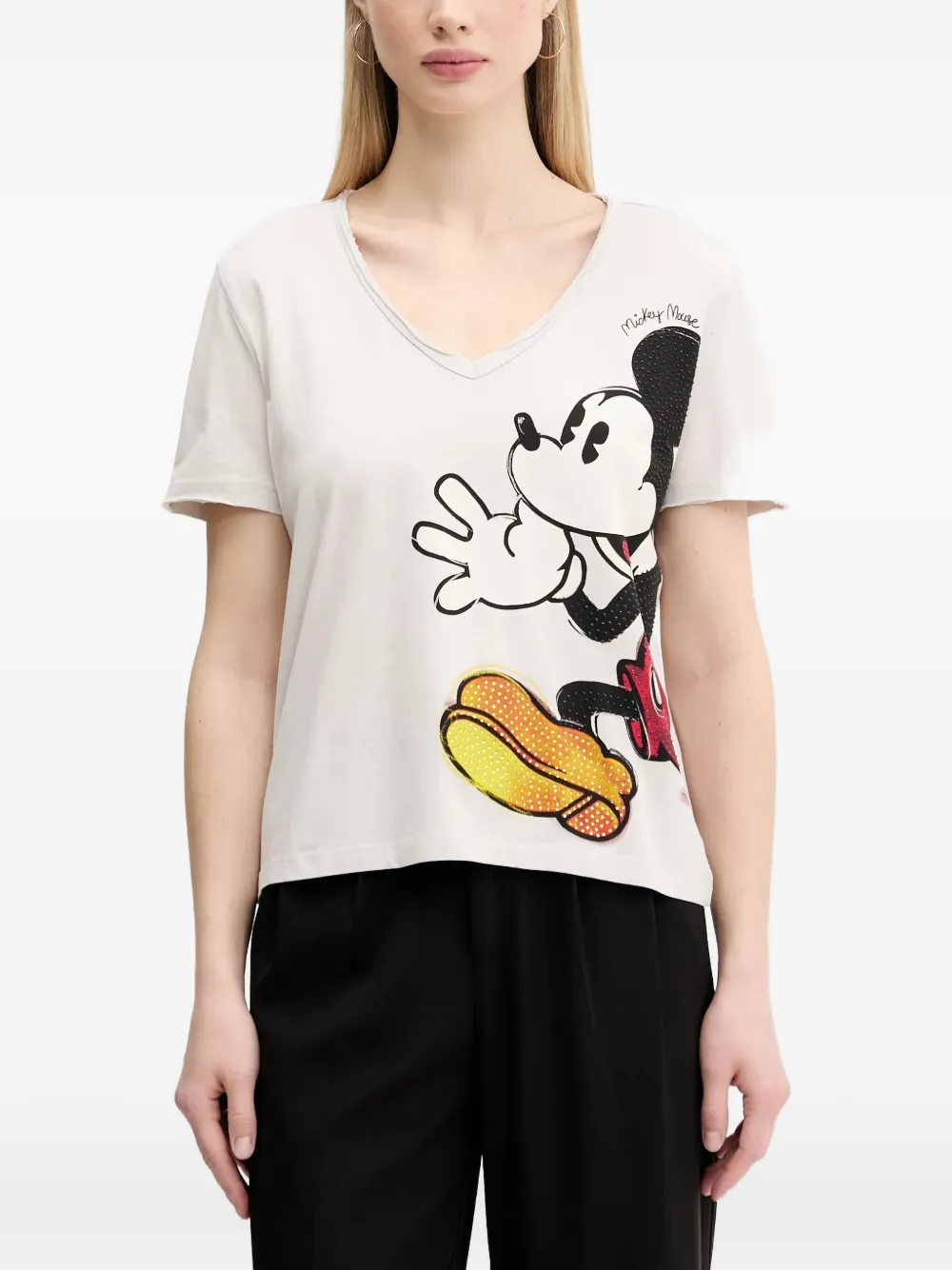 Desigual graphic-print V-neck T-shirt