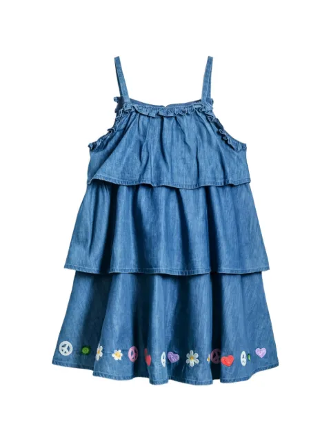 Desigual ruffled tiered denim mini dress