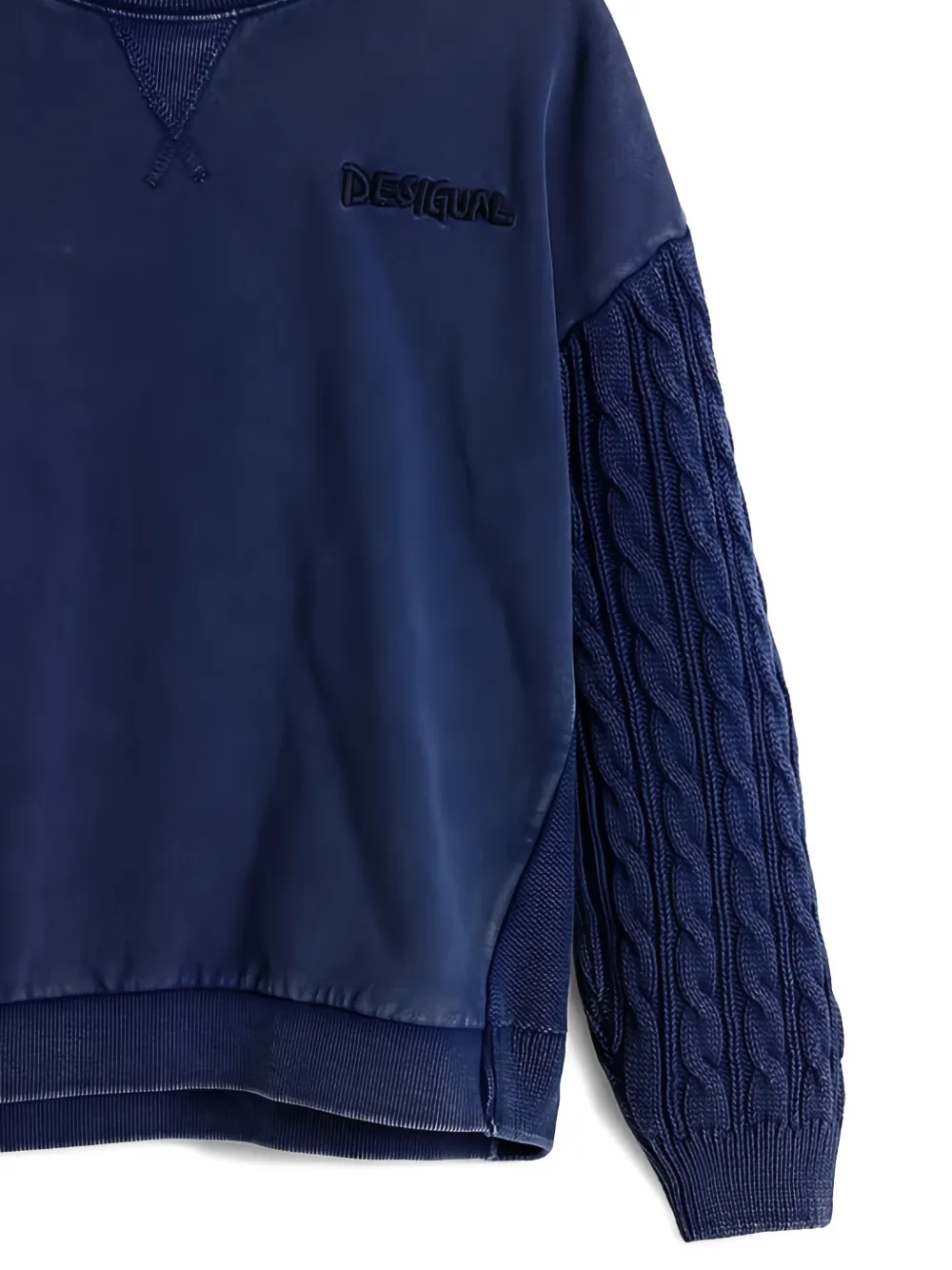 Desigual Sweater met gevlochten detail Blauw